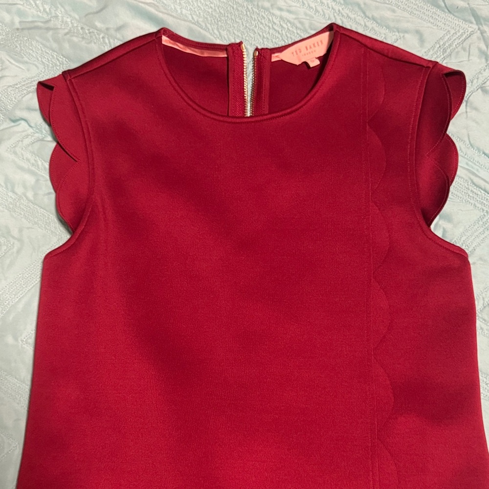 Ted Baker Asymmetrical Dress Crimson Sz 0